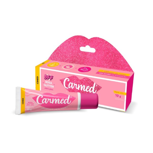 Carmed Rosa Glitter Hidratante Labial 10g